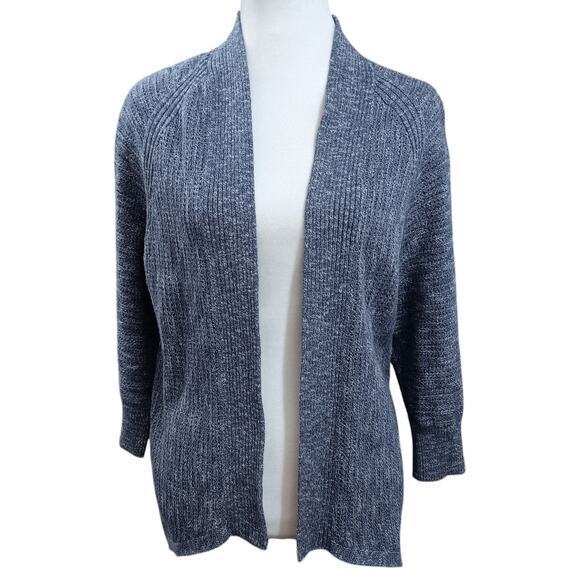 BANANA REPUBLIC Knitted Sweater Open Front Cardigan Size Medium Blue Cotton‎ - Picture 8 of 8